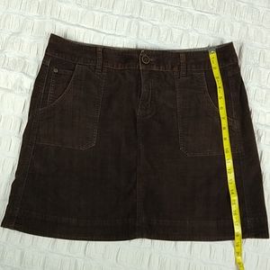 Woolrich Short Skirt Brown Corduroy Pockets Sz 14